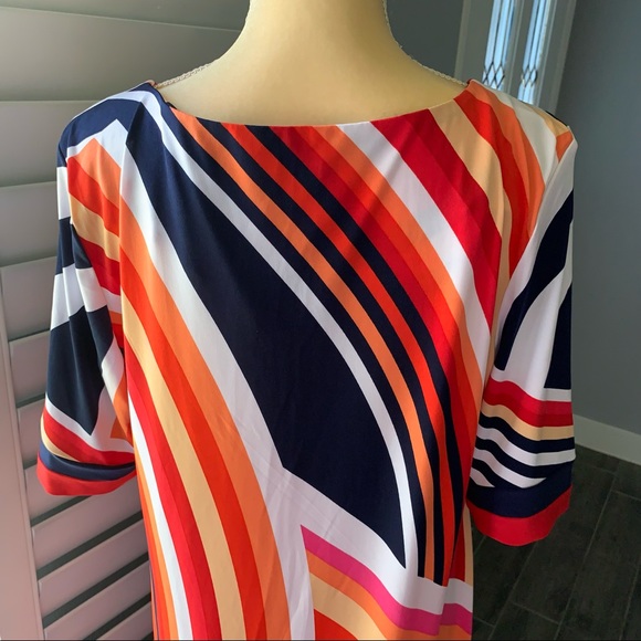 KARIN STEVENS MULTICOLORED DRESS SIZE 16 - Picture 4 of 4